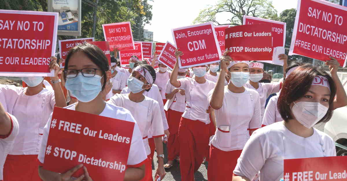 Myanmar Protesters Block Arrests Of Activists The Asean Post