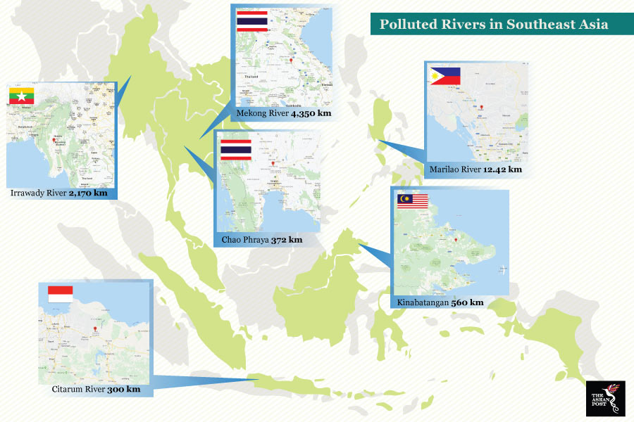 Polluted rivers in Southeast Asia