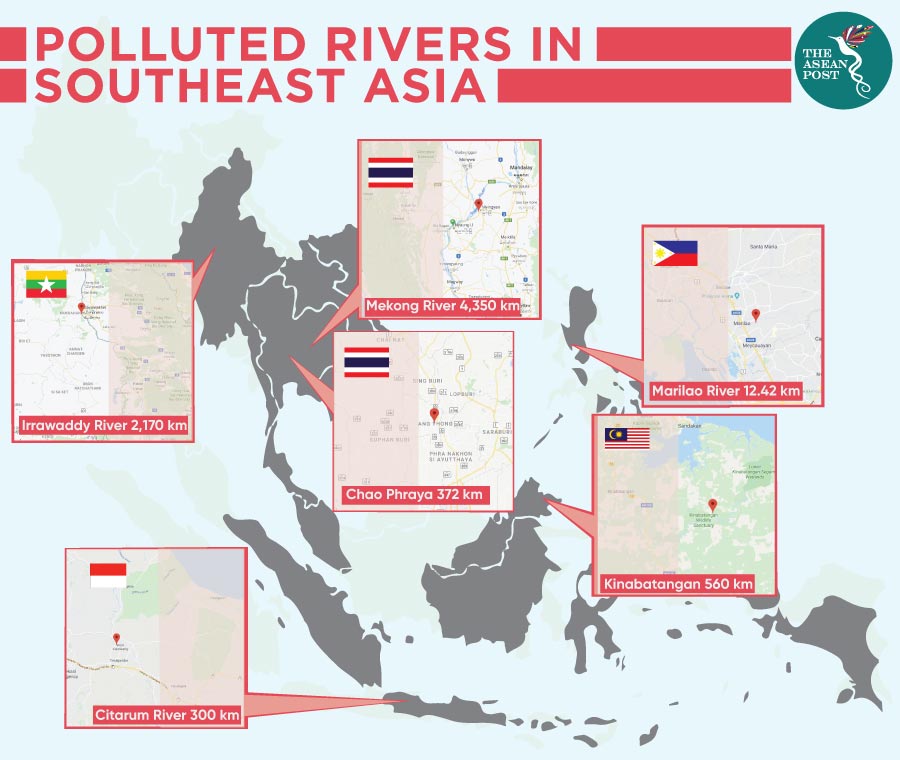 Polluted rivers in Southeast Asia