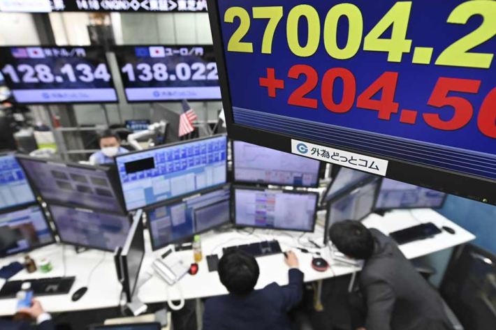 Share prices on the Tokyo Stock Exchange