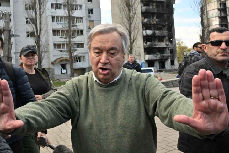 UN Sec-Gen visits sites of alleged Russian war crimes outside Kyiv 